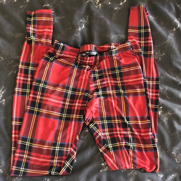 Nasty Gal Pants - Nastygal plaid red leggings